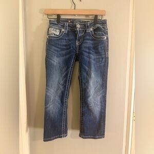Miss Me  Jeans Size 25 Rhinestone Fleur-de-Lis